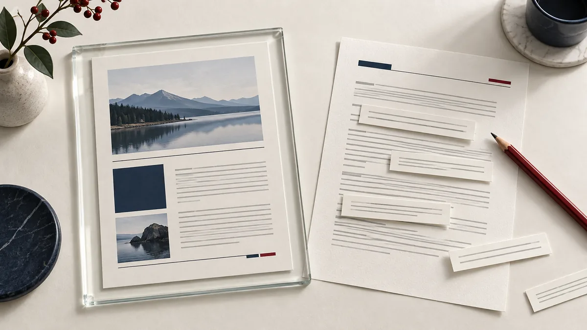 Illustration éditoriale de la conversion PDF vers Word : texte modifiable ou mise en page conservée ?