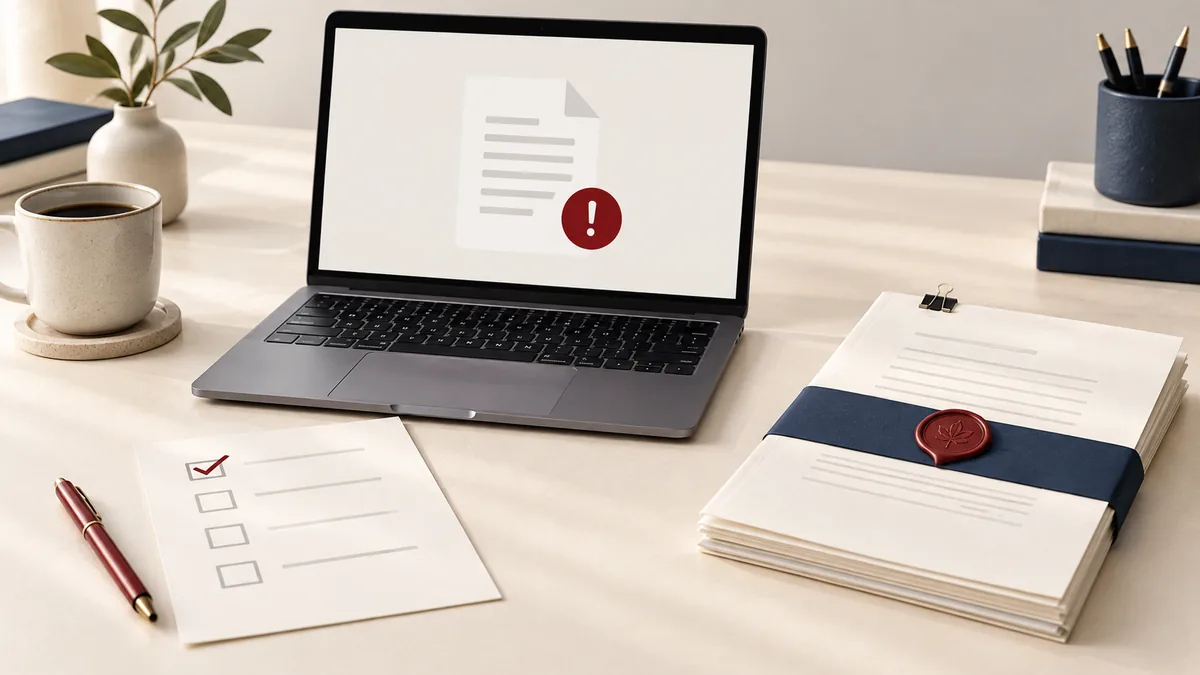 Illustration éditoriale : votre fichier PDF a été refusé lors du importation ? Vérifiez-le avant de réessayer.