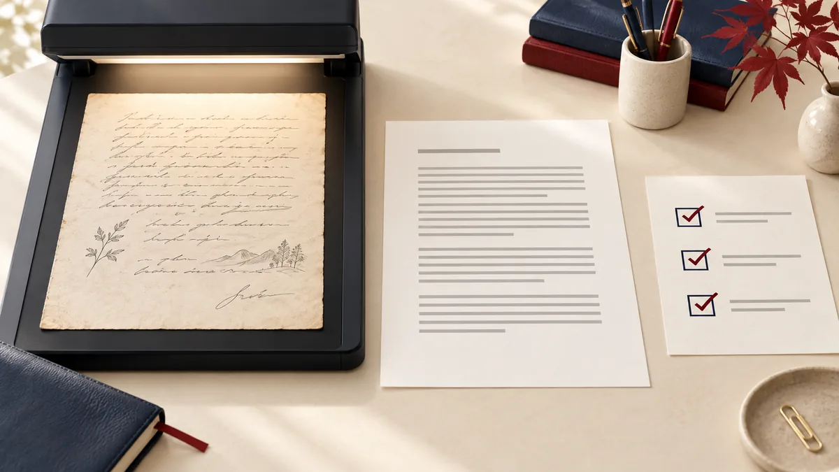Illustration éditoriale de « Du PDF numérisé au fichier Word modifiable : une liste de contrôle pour l'OCR »